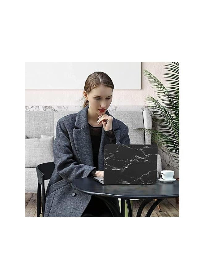 بروماس متوافق مع حافظة MacBook Pro مقاس 14 بوصة إصدار 2021 2022 A2442 M1 Pro / M1 Max مع شاشة Liquid Retina XDR تعمل باللمس وغطاء بلاستيكي صلب وغطاء لوحة مفاتيح وواقي شاشة، رخام أسود - Image 5