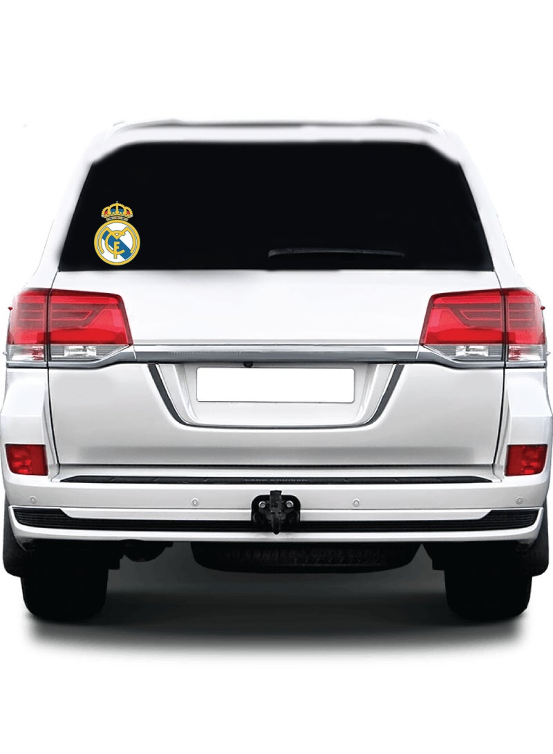Real Madrid CF Crest Car Sticker, Vinyl, Glossy Finish, Waterproof, 12x10 cm, Modern Style, Single Use - Image 3