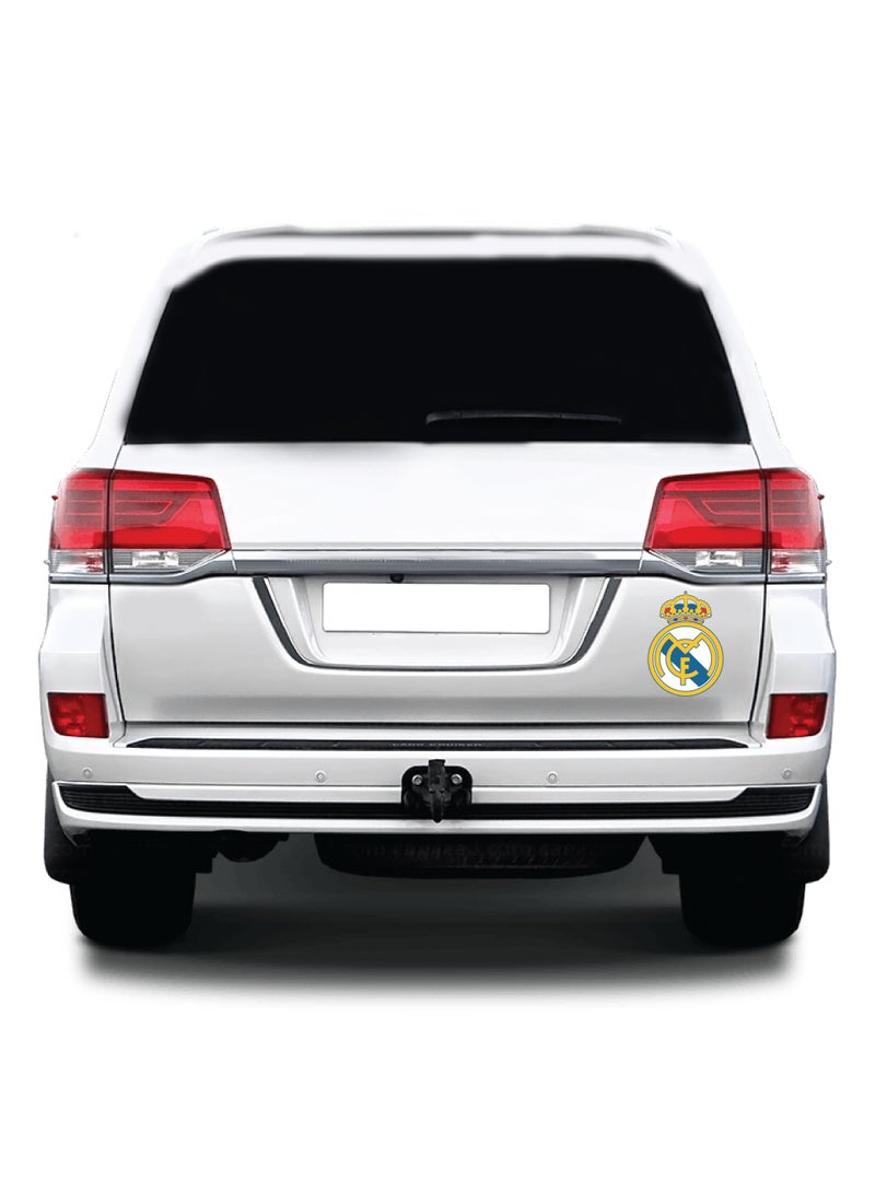 Real Madrid CF Crest Car Sticker, Vinyl, Glossy Finish, Waterproof, 12x10 cm, Modern Style, Single Use - Image 2