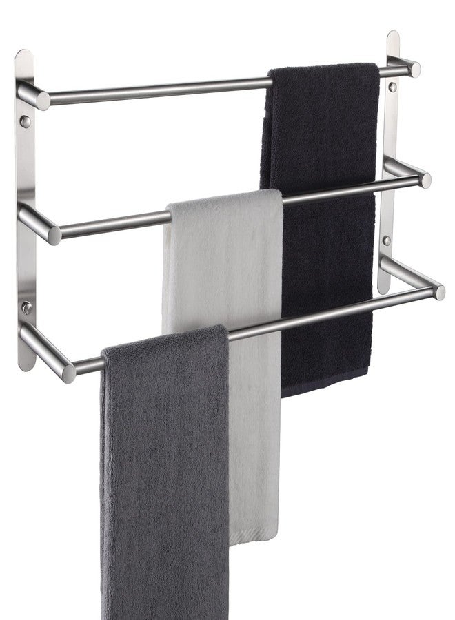 KOKOSIRI Bath Towel Bars Stainless Steel Bathroom 3-Tiers Ladder Towel Rack Wall Mount Towels Shelves, Brushed Nickel, B5002BR-L24 - Image 1