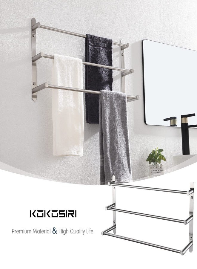 KOKOSIRI Bath Towel Bars Stainless Steel Bathroom 3-Tiers Ladder Towel Rack Wall Mount Towels Shelves, Brushed Nickel, B5002BR-L24 - Image 4