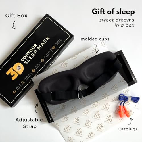 Samadhaan Fabric Eye Mask For Sleeping With Adjustable Strap 3D Contour Sleeping Mask For Men Women Sleep Mask Blind Fold Eye Cover Total Blackout Sleeping Eye Mask Blindfold For Sleeping, Pack Of 2 - Image 2