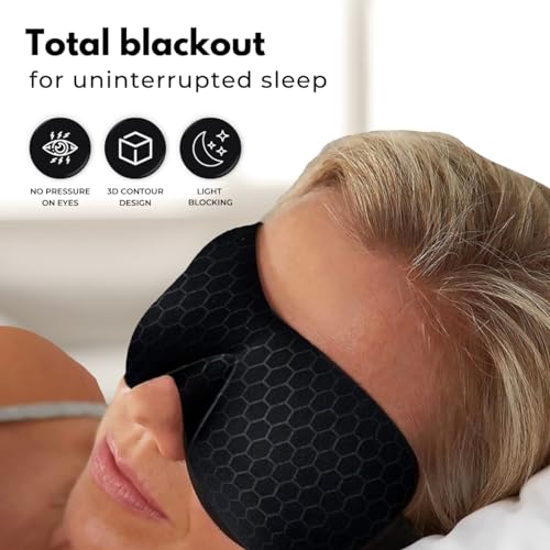 Samadhaan Fabric Eye Mask For Sleeping With Adjustable Strap 3D Contour Sleeping Mask For Men Women Sleep Mask Blind Fold Eye Cover Total Blackout Sleeping Eye Mask Blindfold For Sleeping, Pack Of 2 - Image 3