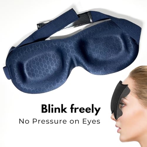 Samadhaan Fabric Eye Mask For Sleeping With Adjustable Strap 3D Contour Sleeping Mask For Men Women Sleep Mask Blind Fold Eye Cover Total Blackout Sleeping Eye Mask Blindfold For Sleeping, Pack Of 2 - Image 5