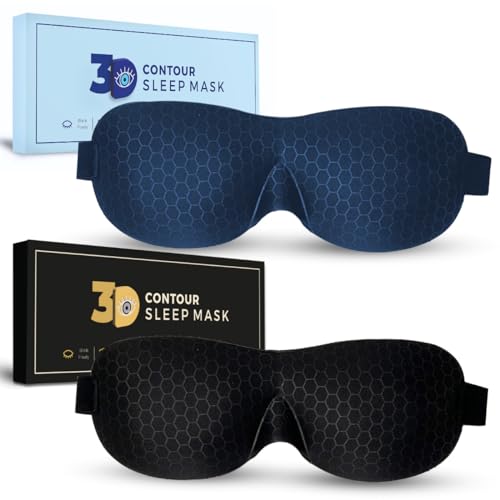 Samadhaan Fabric Eye Mask For Sleeping With Adjustable Strap 3D Contour Sleeping Mask For Men Women Sleep Mask Blind Fold Eye Cover Total Blackout Sleeping Eye Mask Blindfold For Sleeping, Pack Of 2 - Image 1