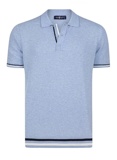 JIMMY SANDERS Tricot 100% Cotton Polo Shirt Short Sleeve