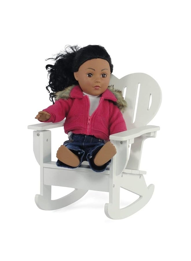 Emily Rose 18-Inch Doll Furniture Accessory -18" Doll White Adirondack Indoor/Outdoor Rocking Chair - fits 14-18 inch Dolls - Image 1