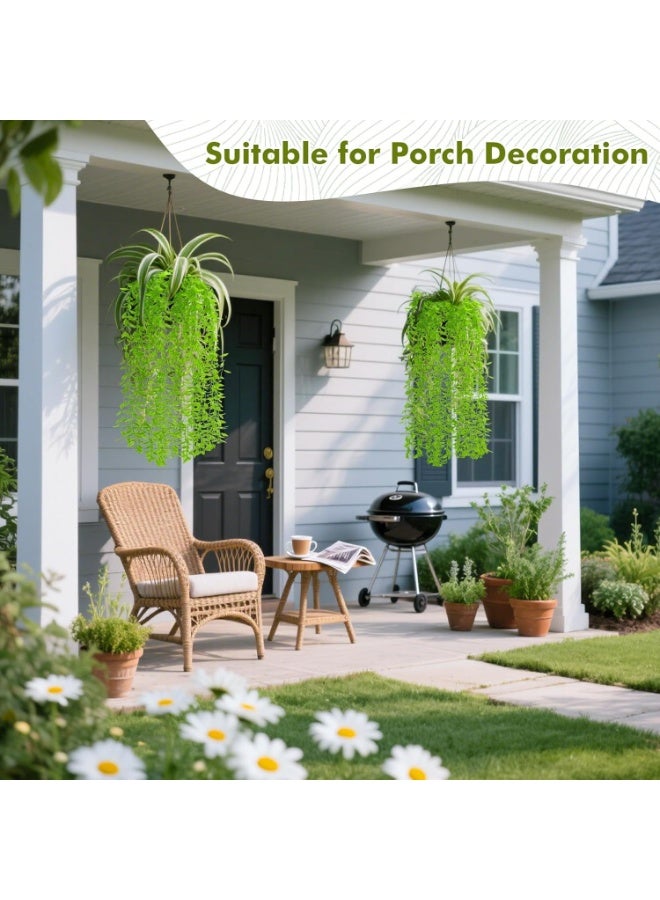 سيوسي Artificial Hanging Vines, Faux Ivy Garland with Green Leaves, Aesthetic Weeping Willow Vine for Home Wall Decor, Wedding Party, Photo Backdrop, 3.28FT Fake Hanging Plants (Green, 5PCS) - Image 2