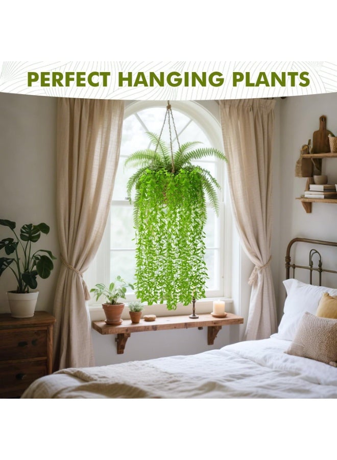 سيوسي Artificial Hanging Vines, Faux Ivy Garland with Green Leaves, Aesthetic Weeping Willow Vine for Home Wall Decor, Wedding Party, Photo Backdrop, 3.28FT Fake Hanging Plants (Green, 5PCS) - Image 5