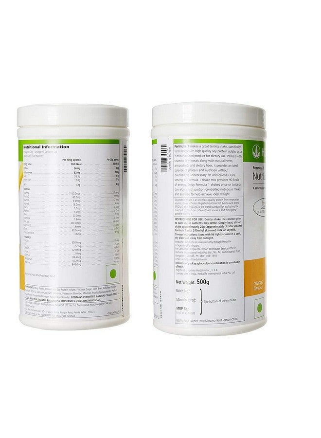 Herbalife Formula 1 Nutritional Shake Mix Mango and Kulfi, 500 g Each - Combo Pack of 2 - Image 4