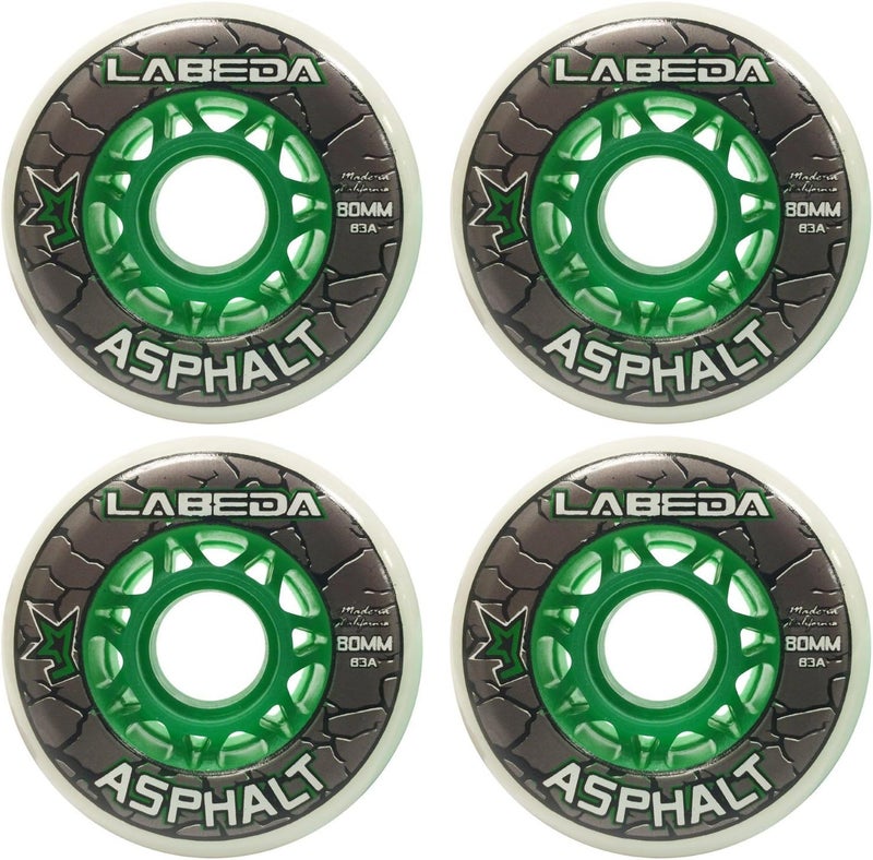 Wheels Inline Roller Hockey Gripper Asphalt Outdoor White 76mm 83A x4