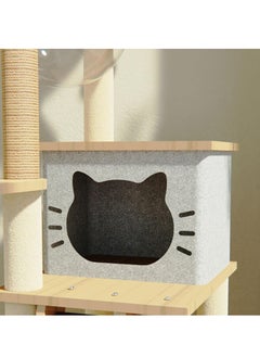RATSAW Cat Tree One-Piece Cat Climbing Frame 360° Transparent Space Capsule Lower Beveled Cat Scratching Board Cat Luxury Apartment Furniture For Kittens To Play Light 120 Cm Grey  - Image 4
