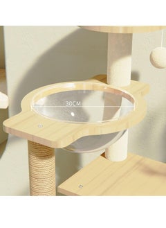 RATSAW Cat Tree One-Piece Cat Climbing Frame 360° Transparent Space Capsule Lower Beveled Cat Scratching Board Cat Luxury Apartment Furniture For Kittens To Play Light 120 Cm Grey  - Image 5