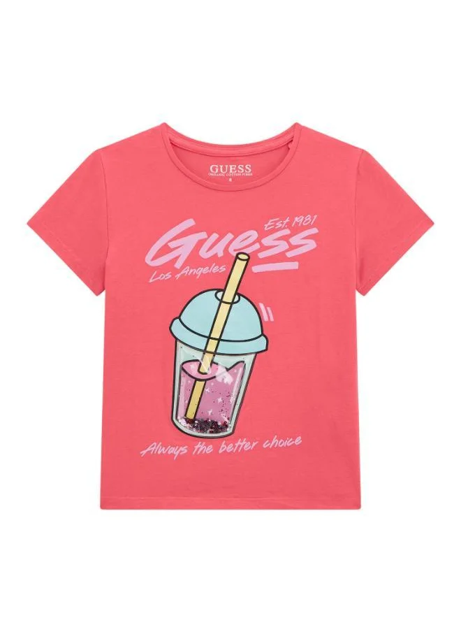 جس Kids Graphic Print Crew Neck T-Shirt