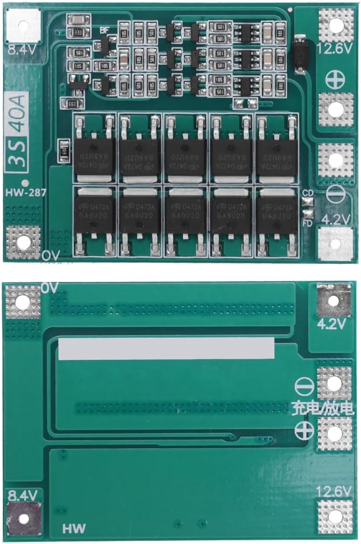 Gebildet 3 قطع لوحة حماية BMS PCB شاحن 3S 11.1V 12V 12.6V 40A 18650، شاحن بطارية ليثيو�� أيون، وحدة خلية ليبو لمحرك المثقاب مع توازن - Image 2
