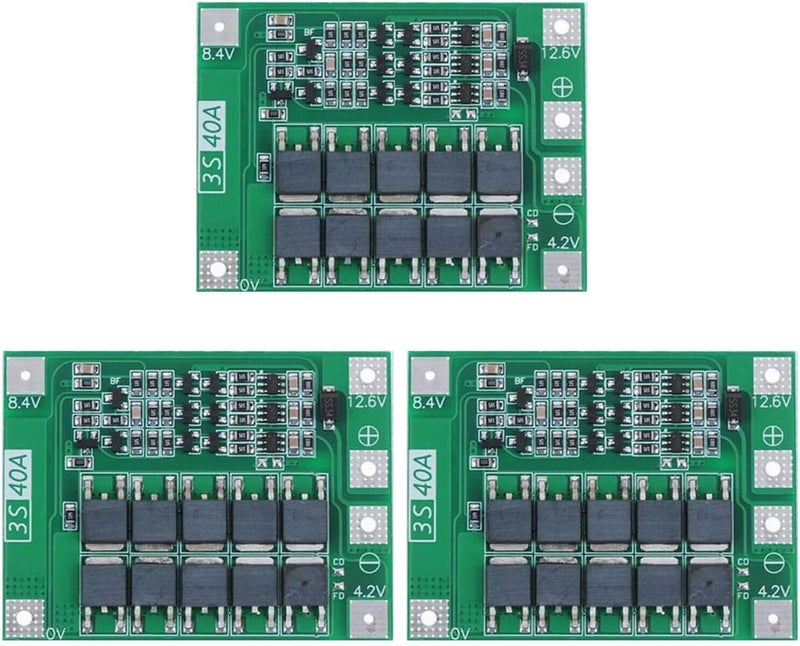 Gebildet 3 قطع لوحة حماية BMS PCB شاحن 3S 11.1V 12V 12.6V 40A 18650، شاحن بطارية ليثيو�� أيون، وحدة خلية ليبو لمحرك المثقاب مع توازن - Image 1