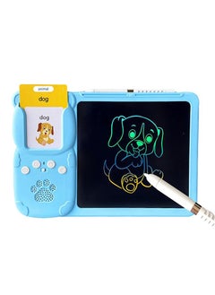 JSDUN English Enlightenment Card-Type Early Education Machine, Learning Toys for Young Children, 510 Educational Toy Cards, Drawing Board Electronic Learning Toys Suitable for Boys and Girls Blue  - Image 3