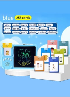 JSDUN English Enlightenment Card-Type Early Education Machine, Learning Toys for Young Children, 510 Educational Toy Cards, Drawing Board Electronic Learning Toys Suitable for Boys and Girls Blue  - Image 5