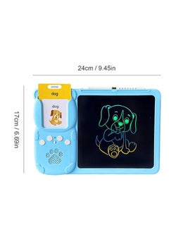 JSDUN English Enlightenment Card-Type Early Education Machine, Learning Toys for Young Children, 510 Educational Toy Cards, Drawing Board Electronic Learning Toys Suitable for Boys and Girls Blue  - Image 4