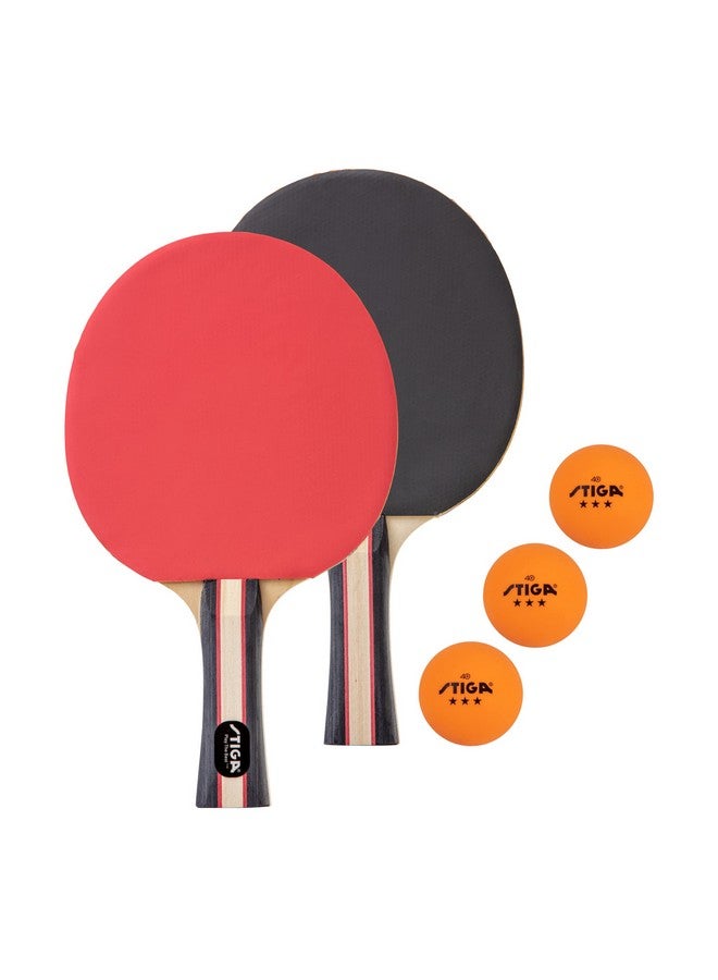 Stiga Performance 2 Player Ping Pong Set - 2 Table Tennis Rackets, 3 - 3 Star Orange Balls Included - Image 1