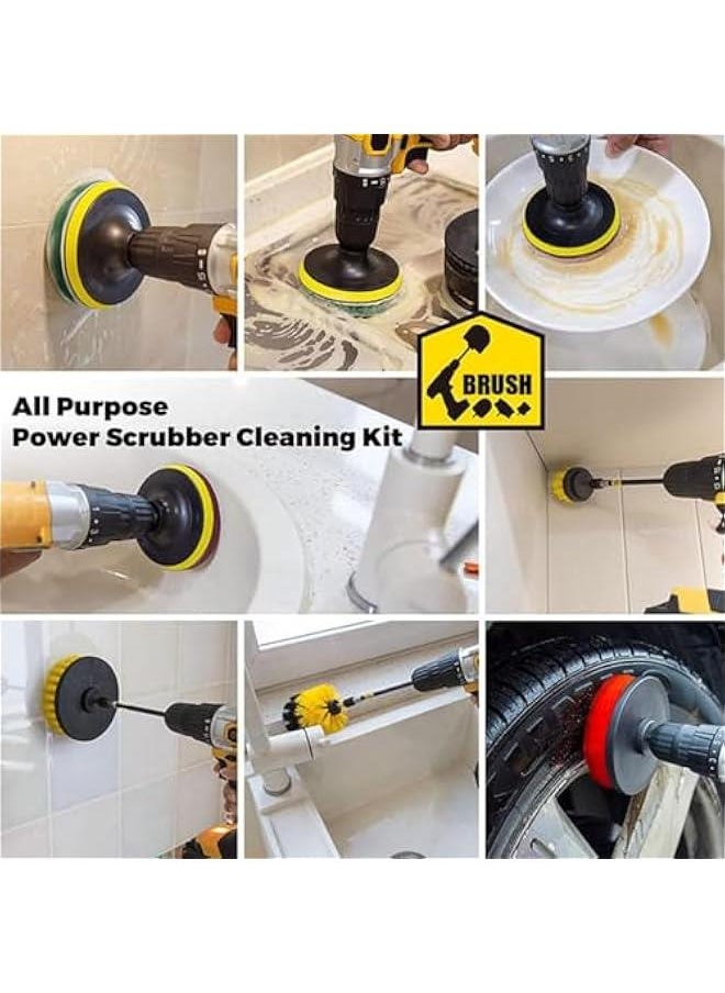 HOOKOR 22pcs Electric Drill Brush Scrub Pads Kit Power Scrubing Pads Cleaning Set for Tiles, Sinks, Floor, Bathtub, Bathroom, Kitchen, Vehicle  - Image 4