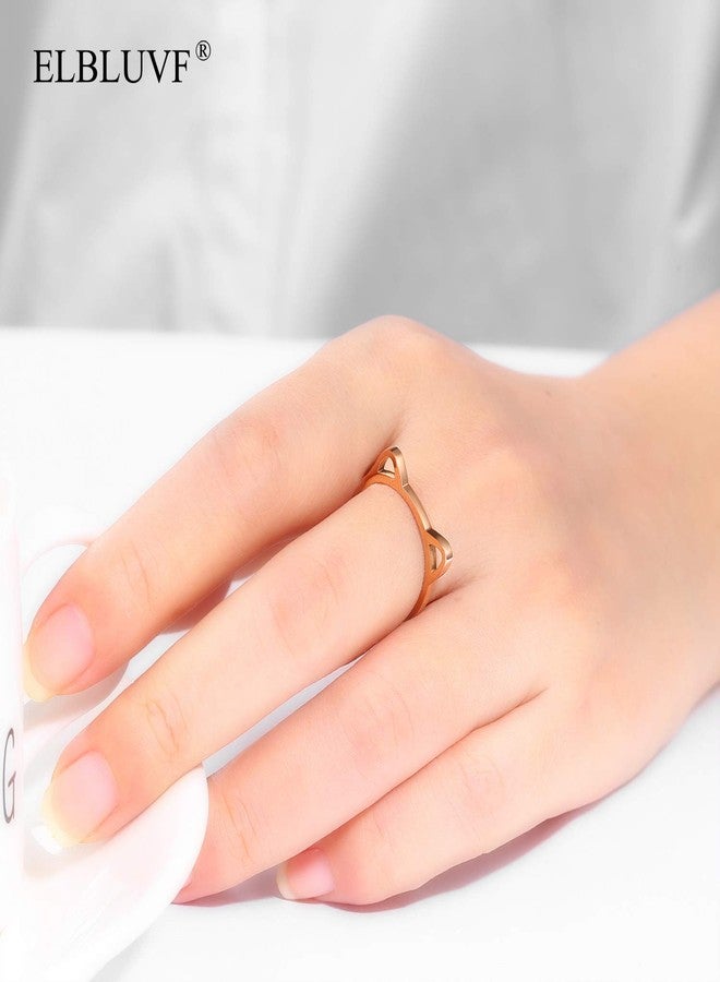 ELBLUVF Stainless Steel Rose Gold Plated Hollow Ears Cat Bear Shape Ring For Womens Size 4-8 (7) - Image 5