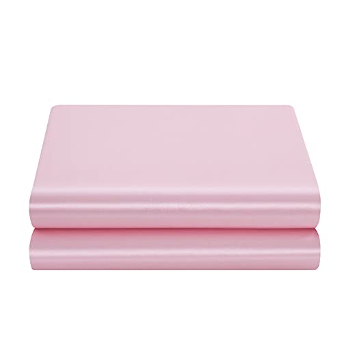 Satin Flat Sheet Only Twin Flat Sheet 1 Piece Pink Top Sheet Extra Soft Silk Flat Bed Sheets Sold Separately Twin Pink