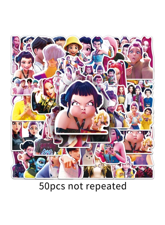 50Pcs Kpop Hunters Vinyl Huntrix Band Sticker Set, Kids Sticker, Waterproof Vinyl Decals, Laptop Sticker, Anime Character Collection Sticker for Laptop, Water Bottle Gifts Birthday Decorations (50PCS) - Image 3