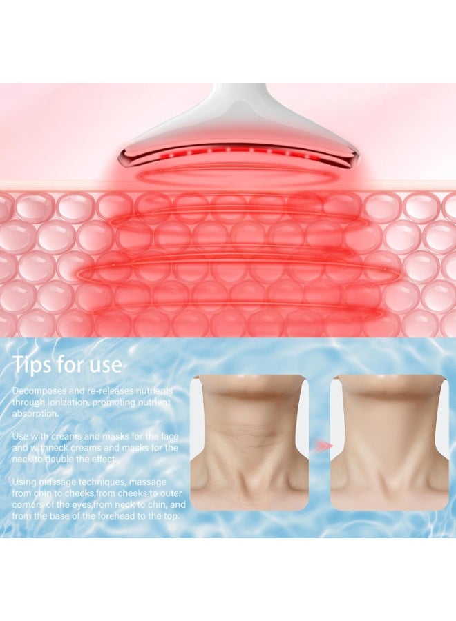 Y&D Neck&Face Massager with 7 Colors-Multi-Functional Skincare Tool,Home Beauty Device for Wrinkles&Relaxation,Facial Massager(White) - Image 5