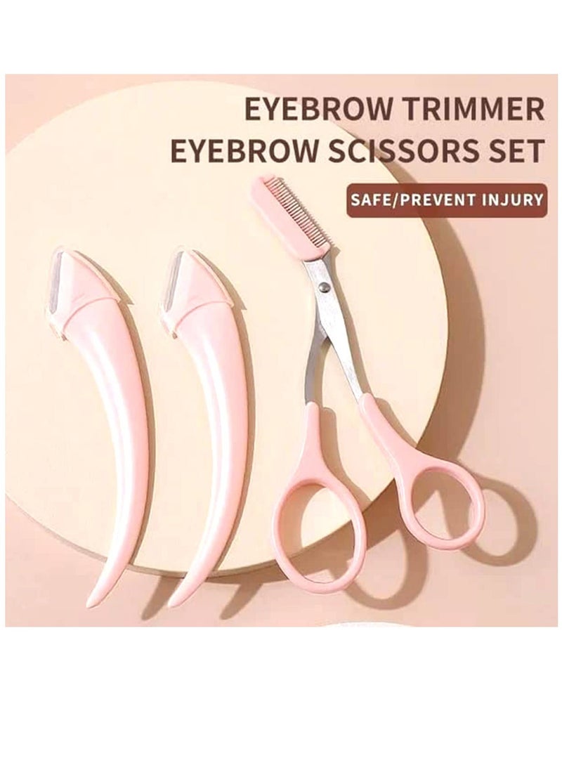 Excefore 6PCS Eyebrow Trimmer Set, Stainless Steel Curved Eyebrow Razor Eyebrow Scissors With Comb, Beauty Tool for Beginners Suitable for Any Skin Type Hair Removal Accessories for Men Women  - Image 4