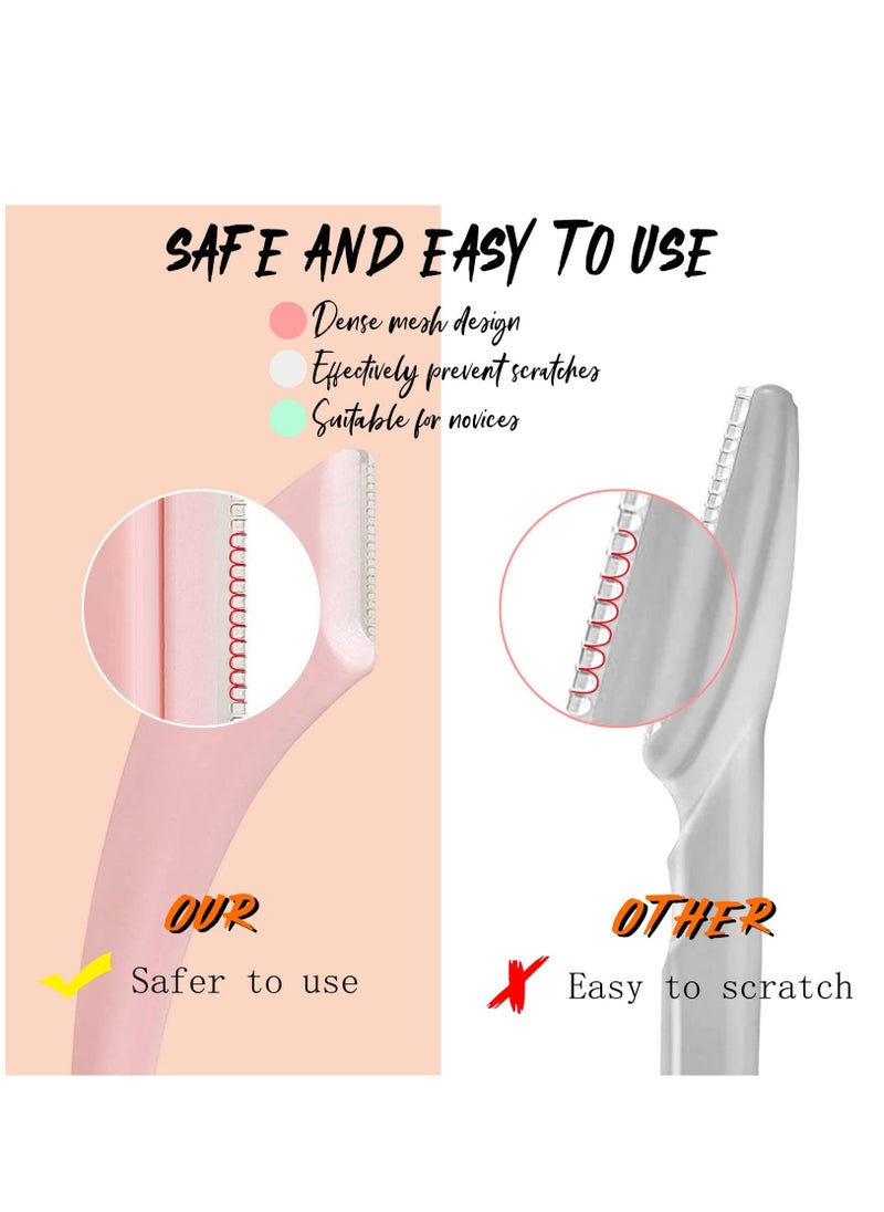 Excefore 6PCS Eyebrow Trimmer Set, Stainless Steel Curved Eyebrow Razor Eyebrow Scissors With Comb, Beauty Tool for Beginners Suitable for Any Skin Type Hair Removal Accessories for Men Women  - Image 3