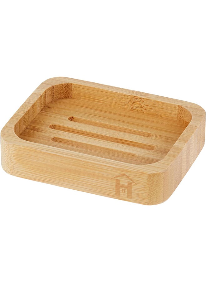 Home Pro Homepro Bamboo Soap Dish Made of 100% Sustainable Bamboo Odour Free Durable & Stylish Addition to Bathroom or Kitchen Soap Holder Wooden  - Image 1