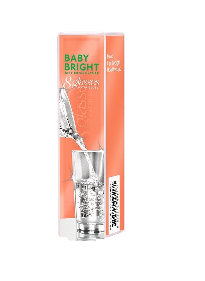 بيبي برايت - ملمع الشفاه Baby Bright 8 Glasses Water Gloss: هدية من الطبيعة، ملمع شفاه خفيف الوزن ومرطب لشفاه صحية - Image 1