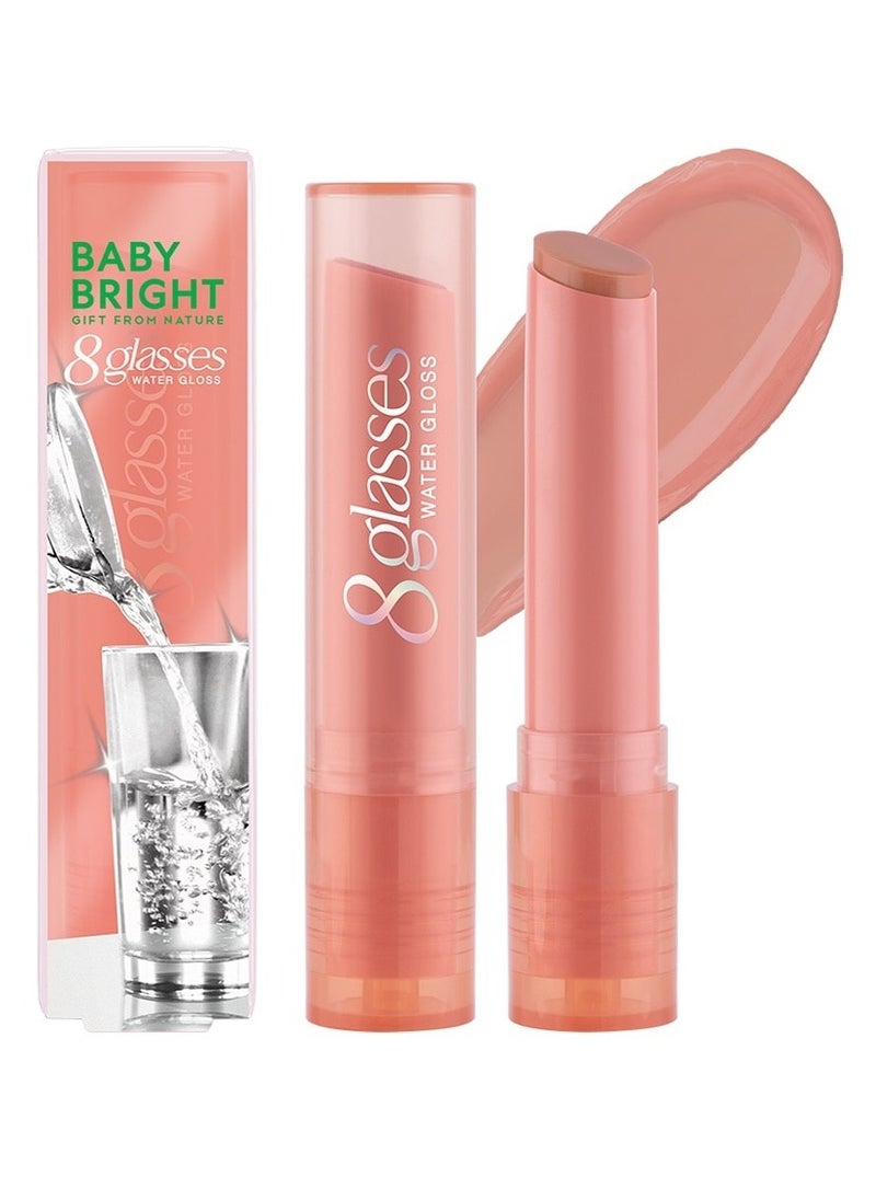 بيبي برايت - ملمع الشفاه Baby Bright 8 Glasses Water Gloss: هدية من الطبيعة، ملمع شفاه خفيف الوزن ومرطب لشفاه صحية - Image 1