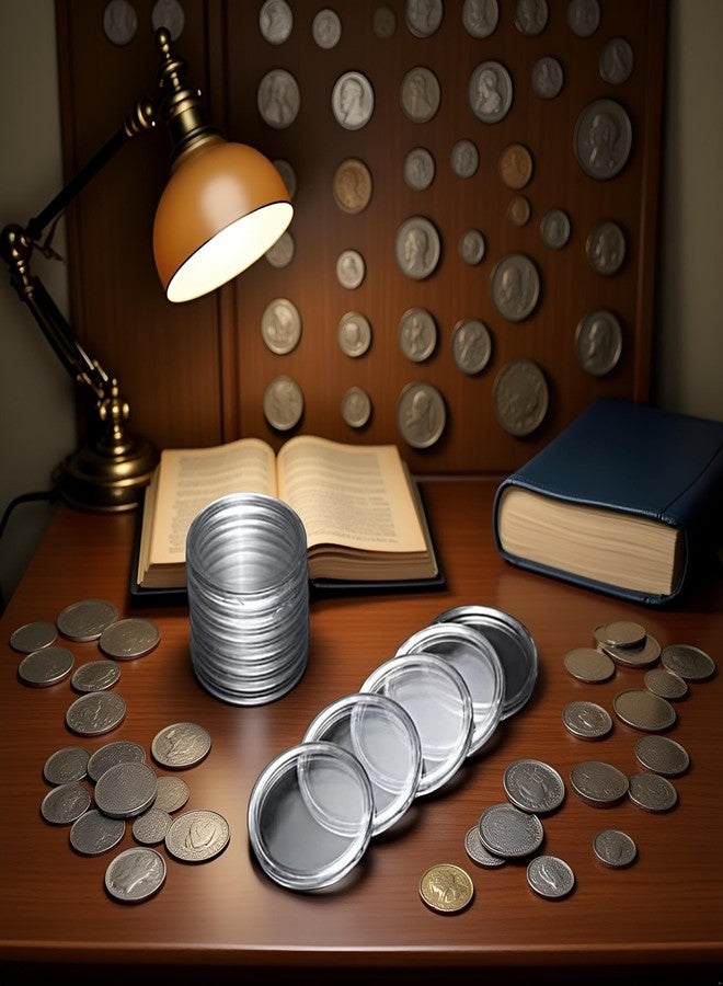 Pxiryanlow 10PCS Round Coin Holder Storage Capsules,37m Applied Round Clear Cases Coin Storage Capsules Holder Plastic,Forms, Recordkeeping and Money Handling - Image 5