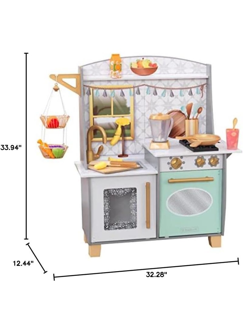 KidKraft KidKraft Smoothie Fun Wooden Play Kitchen with 22 Accessories  - Image 5