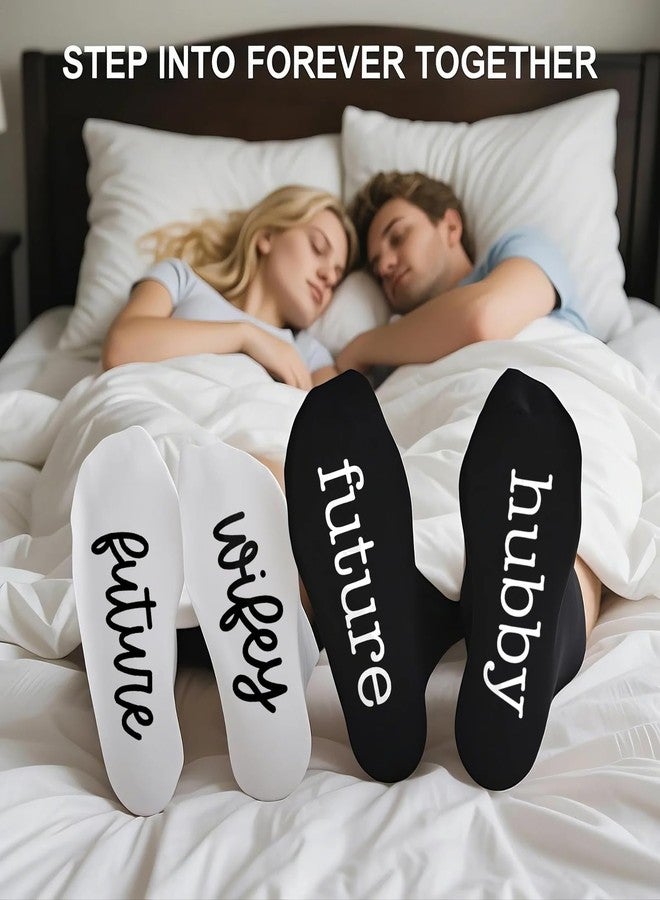 Jacriah Future Hubby and Wifey Socks - Funny Wedding Engagement Gift for Couples, Bride and Groom, Bridal Shower, Honeymoon Present - Image 2