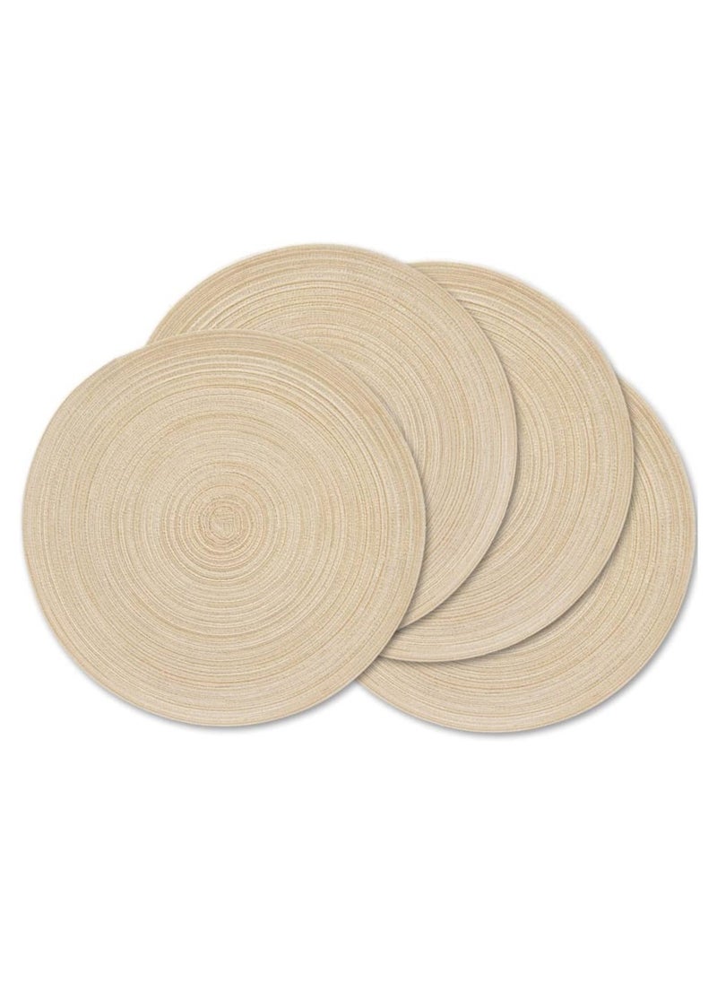 Vparty - Round Placemats Set of 4, Braided Circle Place Mats, Washable 12-Inch Table Mats for Kitchen and Dining Table, Durable and Stylish Braided Mats, Easy to Clean, Perfect for Everyday Use and Special Occasions. - Image 1