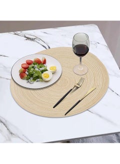 Vparty Round Placemats Set of 4, Braided Circle Place Mats, Washable 12-Inch Table Mats for Kitchen and Dining Table, Durable and Stylish Braided Mats, Easy to Clean, Perfect for Everyday Use and Special Occasions.  - Image 4