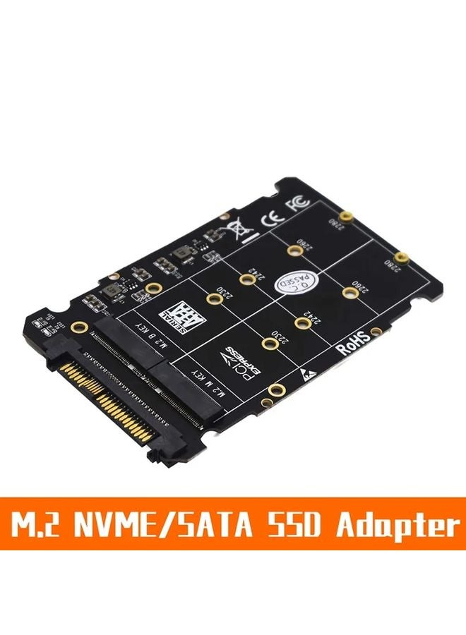 Black M Key B M To U 2 PCIe Adapter Card For NVMe SATA SSD Desktop Server - Image 2