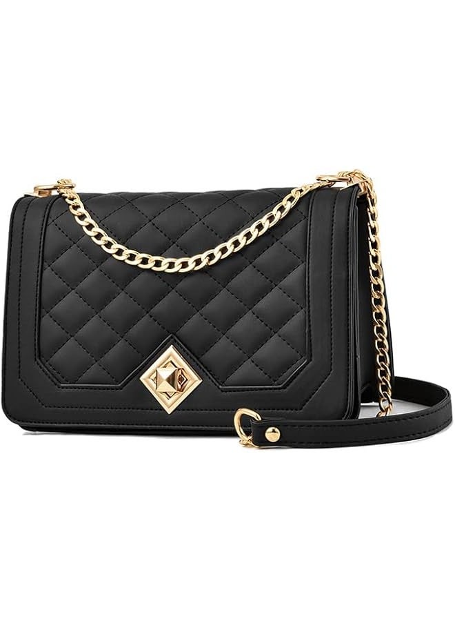 TRASSLE Women Crossbody Bag,Pu Leather Shoulder Bag,Fashion Shoulder Bag Purse with Gold Chain Strap,Small Handbag Clutch Bag Fashion Versatile Evening Bag,Suitable for Travel,Business,Shopping  - Image 1
