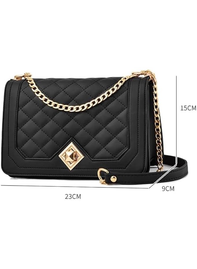 TRASSLE Women Crossbody Bag,Pu Leather Shoulder Bag,Fashion Shoulder Bag Purse with Gold Chain Strap,Small Handbag Clutch Bag Fashion Versatile Evening Bag,Suitable for Travel,Business,Shopping  - Image 2