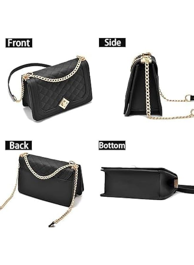 TRASSLE Women Crossbody Bag,Pu Leather Shoulder Bag,Fashion Shoulder Bag Purse with Gold Chain Strap,Small Handbag Clutch Bag Fashion Versatile Evening Bag,Suitable for Travel,Business,Shopping  - Image 5