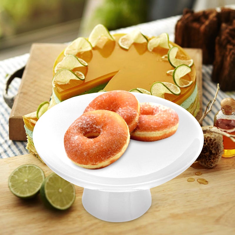 Cake Storage Stand Ceramic Cake Tray High Base Cake Display Tray Snacks Holder - Image 2