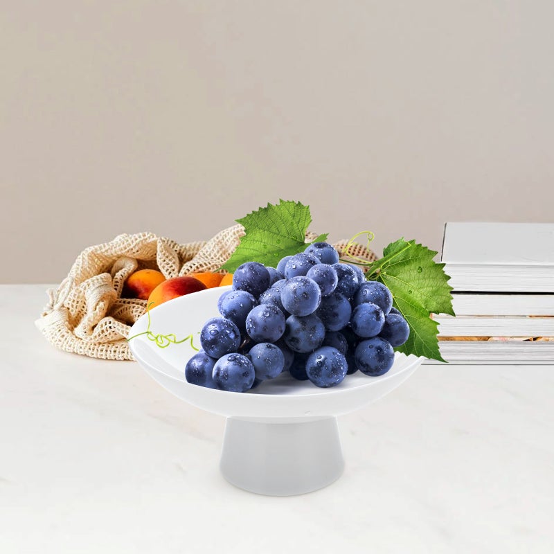 Cake Storage Stand Ceramic Cake Tray High Base Cake Display Tray Snacks Holder - Image 3