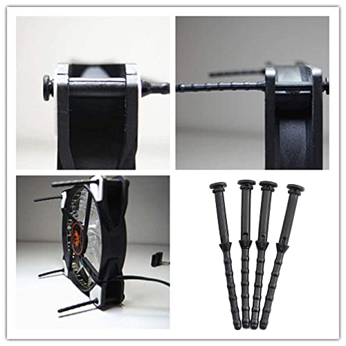 MEETOOT 16PCS Black Rubber PC CPU/Case Fan Mounting Screws Vibration Reducing Anti Noise Screws Fan Rivet XDX-7145 - Image 4
