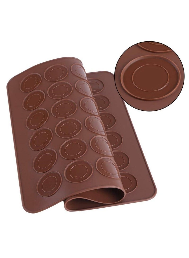 Macaron Silicone Mat Mold Piping Pot Set 48 Holes Round Biscuit Craft Baking Tool - Image 4