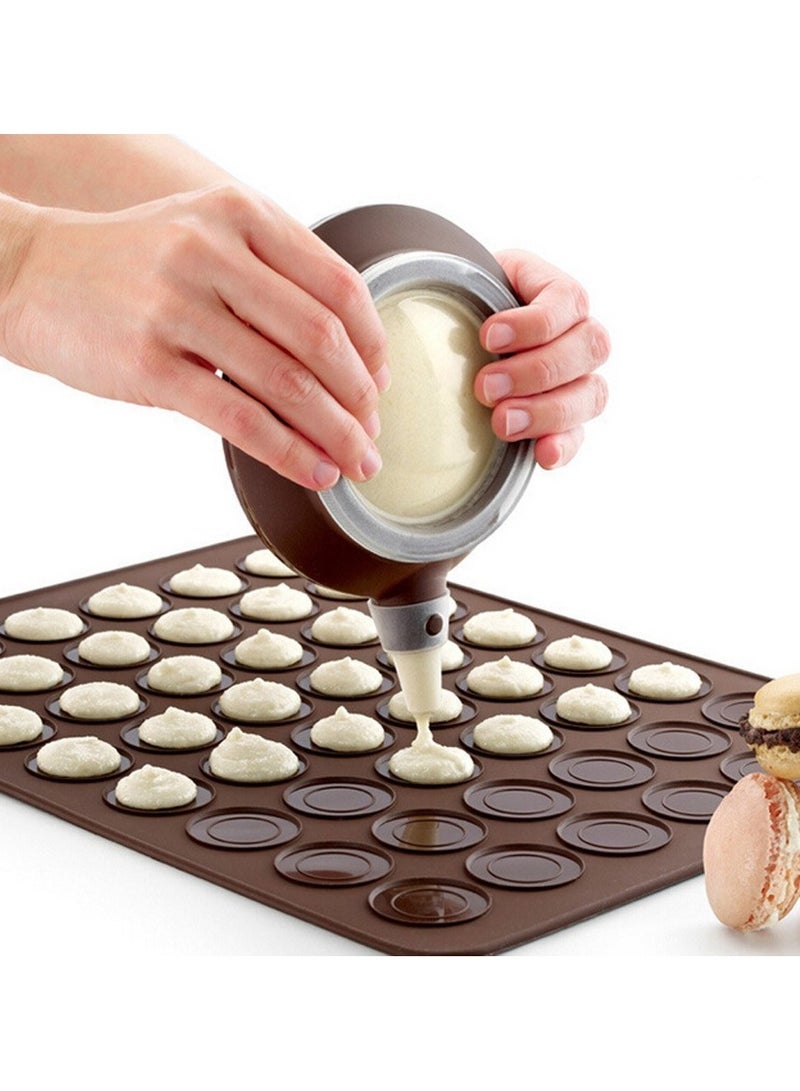Macaron Silicone Mat Mold Piping Pot Set 48 Holes Round Biscuit Craft Baking Tool - Image 2