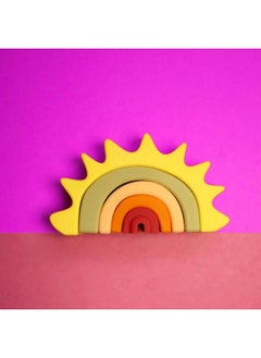 Nuby Soft Silicone Stackable Sun Interactive Toy For Early Development Creativity 12+ Months  - Image 4
