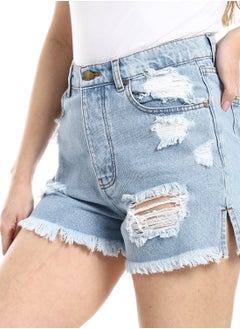 Denim Shorts Wit Elastic Waist -Light Blue - pzsku/ZE3314D62CBA2D7408609Z/45/_/1710269427/6610188c-914f-4c90-ac41-3ebde365b153